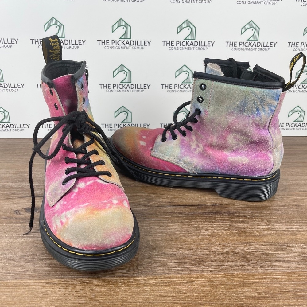 Dr. Martens 1460 J‎ Tie Dye Suede Leather Ankle Boots Youth Size 3 US